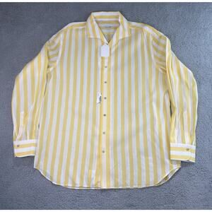 Emanuele Maffeis Men XXL Sleeve Cotton Linen Blend Lightweight Shirt Made Italy